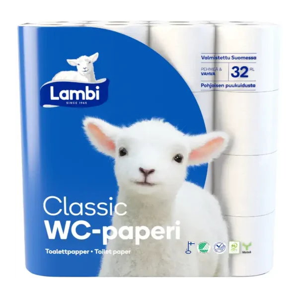 Lambi toalett classic vit 32 rullar